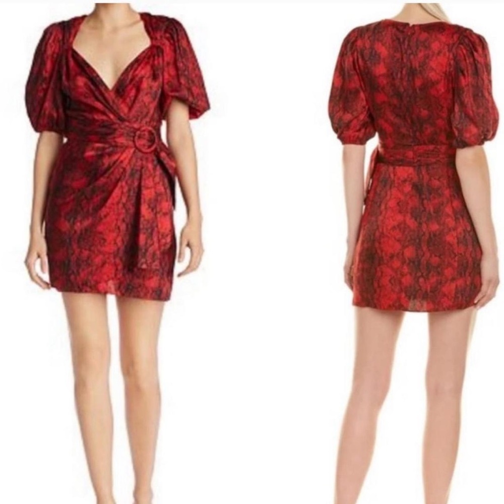 Ronny Kobo Collection Red Patterned Mini Dress - image 2